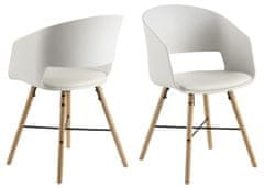 Design Scandinavia Jídelní židle Luna (SET 2ks), syntetická kůže, bílá