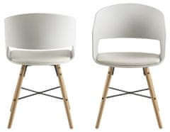 Design Scandinavia Jídelní židle Luna (SET 2ks), syntetická kůže, bílá