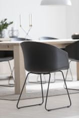 Design Scandinavia Jídelní židle Moon (SET 2ks), tkanina, černá