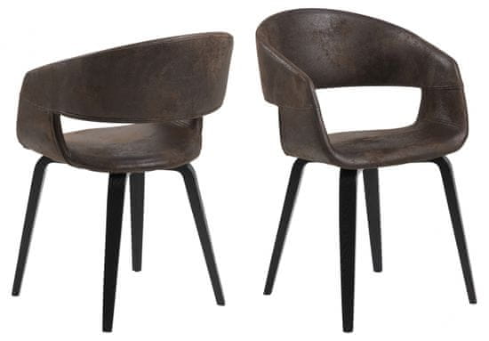 Design Scandinavia Jídelní židle Nova (SET 2ks), hnědá
