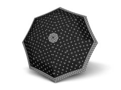 Doppler Mini Fiber Black & White dámský skládací deštník Barva: Černá a bílá, Vzor: 3