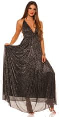 Amiatex Dámské šaty 72895, černo-stříbrná, UNIVERZáLNí