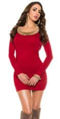 Amiatex Dámské šaty 73455, červená, UNIVERZáLNí