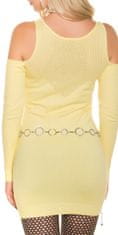 Amiatex Dámské šaty 73587, žlutá, UNIVERZáLNí