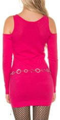 Amiatex Dámské šaty 73586, růžová, UNIVERZáLNí