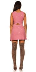 Amiatex Dámské šaty 73537 + Ponožky Gatta Calzino Strech, staro růžová, UNIVERZáLNí