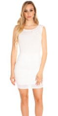 Amiatex Dámské šaty 74194, bílá, XL