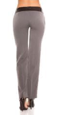 Amiatex Dámské kalhoty 74768 + Ponožky Gatta Calzino Strech, antracitová, 40