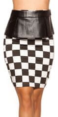 Amiatex Dámská sukně 74814 + Ponožky Gatta Calzino Strech, černo-bílá, 36