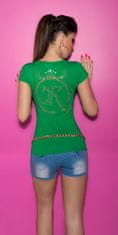 Amiatex Dámské tričko 75909 + Ponožky Gatta Calzino Strech, zelená, M/L