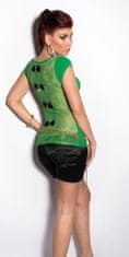 Amiatex Dámské tričko 75919 + Ponožky Gatta Calzino Strech, zelená, M/L