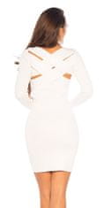Amiatex Dámské šaty 79661, bílá, UNIVERZáLNí