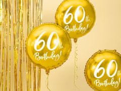 Balón foliový 60. narozeniny zlatý - 45cm