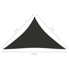 Greatstore Stínící plachta oxford trojúhelníková 4 x 4 x 5,8 m antracitová