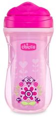 Chicco Hrneček Active termo s tvrdým pítkem 200 ml, růžový, květiny 14m +