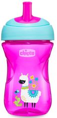 Chicco Hrneček Advanced s brčkovým náustkem 266 ml, růžový 12m +