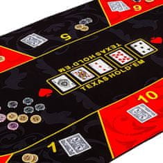 Greatstore Skládací pokerová podložka, červená/černá, 200 x 90 cm