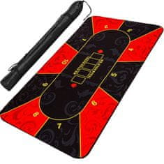 Greatstore Skládací pokerová podložka, červená/černá, 200 x 90 cm