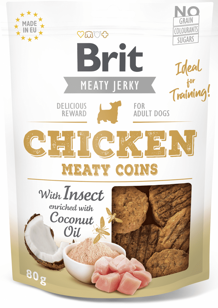 Brit Jerky Chicken with Insect Meaty Coins 12x 80g