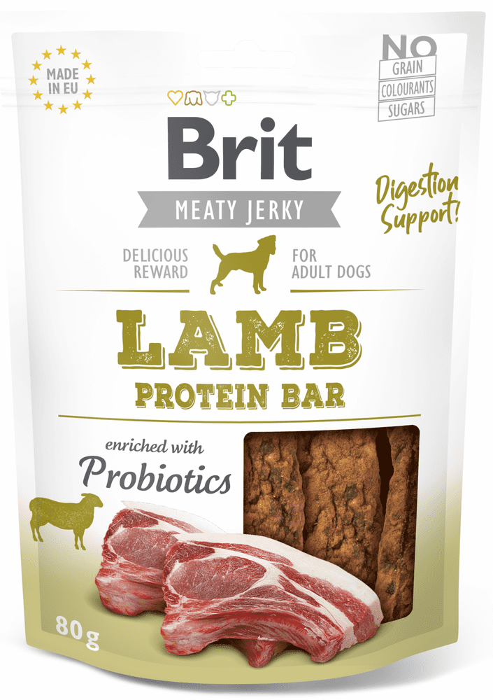 Levně Brit Jerky Lamb Protein Bar 12 x80g