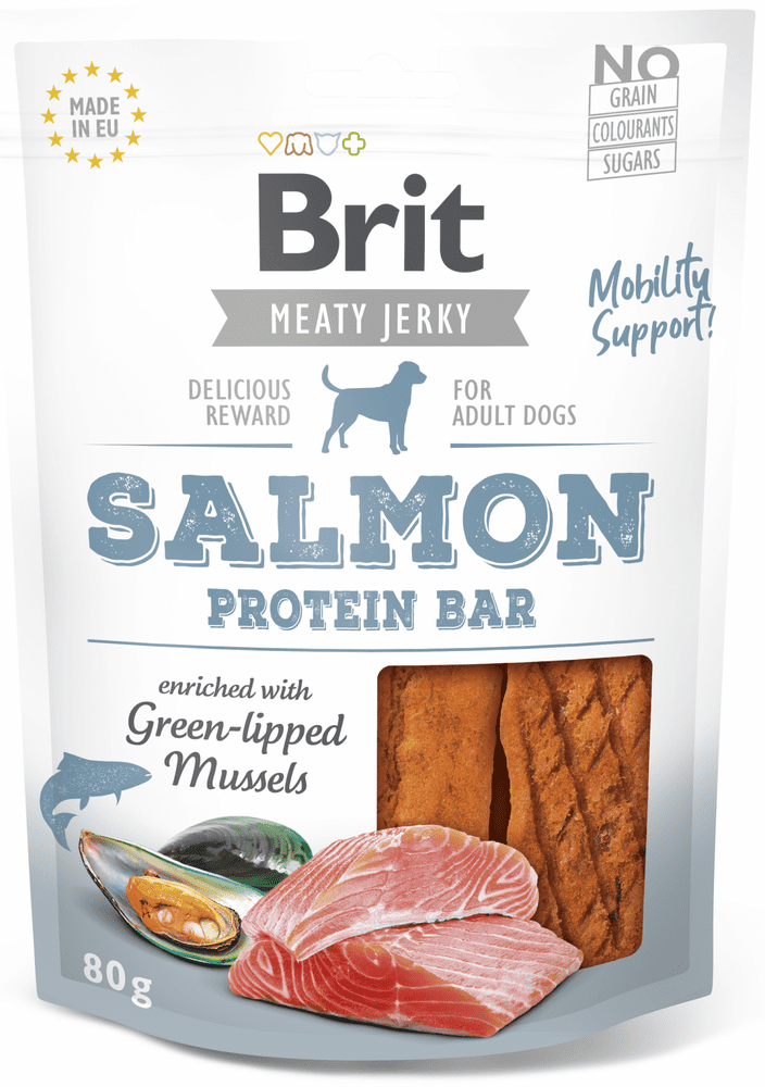 Levně Brit Jerky Salmon Protein Bar 12x 80g