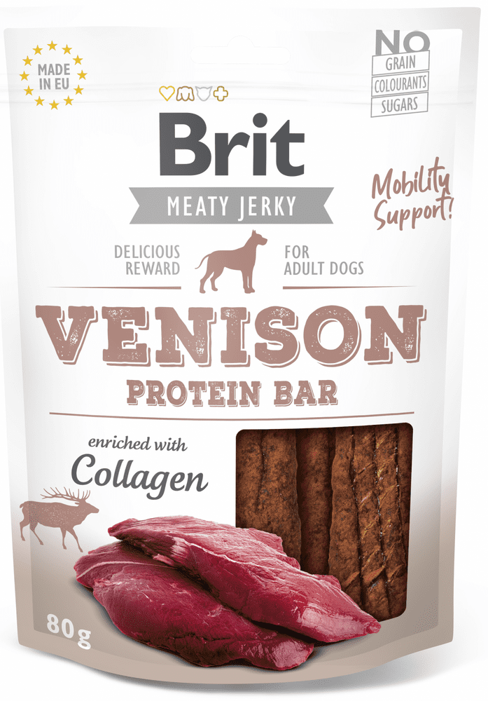 Brit Jerky Venison Protein Bar 12x 80g