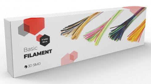 3Dsimo Filament 60m (Basic)- PCL různé barvy (4 tuby)