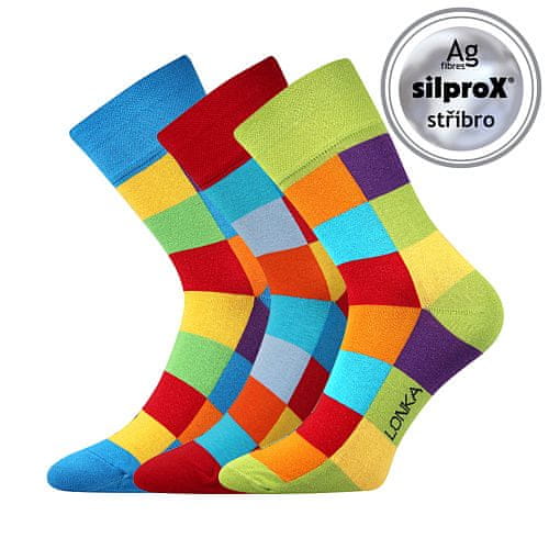 Lonka barevné společenské ponožky Decube MIX A (3 páry v balení)