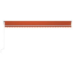 Petromila Automatická markýza LED a senzor větru 600x300 cm oranžovohnědá