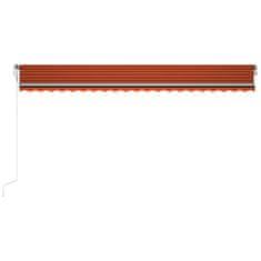 Petromila Automatická markýza LED a senzor větru 500x300 cm oranžovohnědá