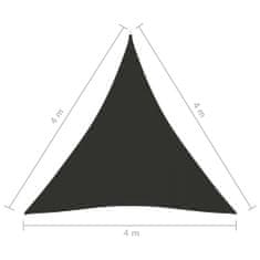 Greatstore Stínící plachta oxford trojúhelníková 4 x 4 x 4 m antracitová