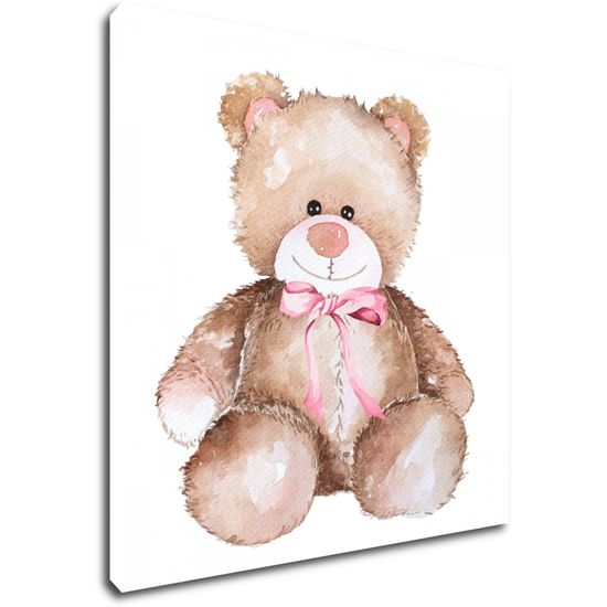 Impresi Obraz Medvídek s růžovou mašlí