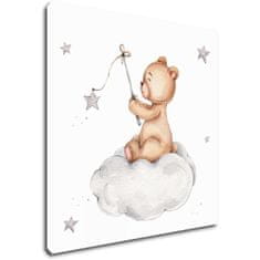 Impresi Obraz Medvídek a hvězdičky - 30 x 30 cm