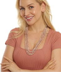 JwL Luxury Pearls Půvabný třířadý náhrdelník z pravých růžových říčních perel JL0671