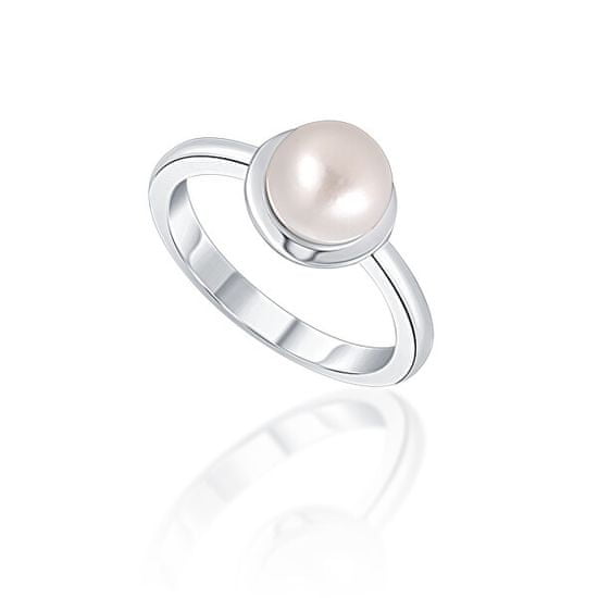 JwL Luxury Pearls Něžný stříbrný prsten s pravou bílou perlou JL0677