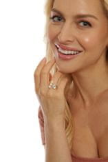 JwL Luxury Pearls Pozlacený prsten s pravými perlami a krystalem JL0694
