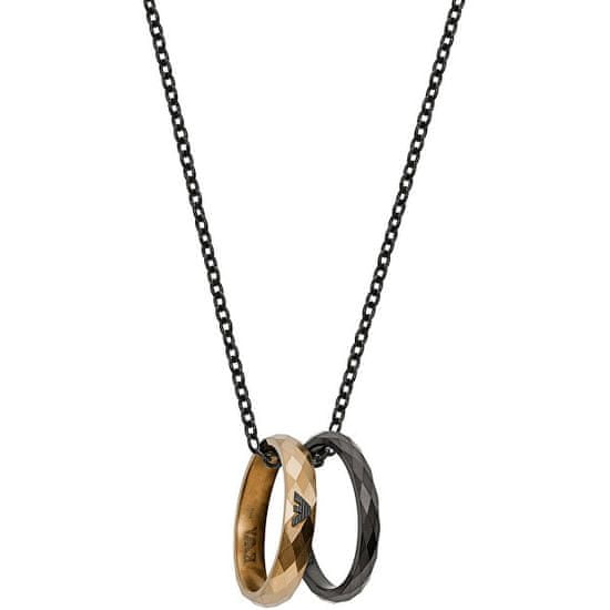Emporio Armani Stylový ocelový náhrdelník s kroužky EGS2760001