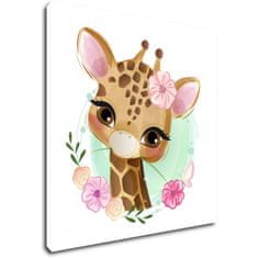 Impresi Obraz Žirafa s květy - 20 x 20 cm