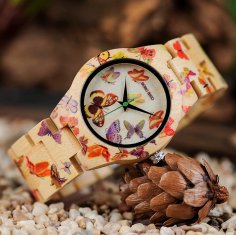 Bobo Bird Dámské dřevěné hodinky BOBO BIRD Butterfly