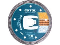 EXTOL Industrial kotouč diamantový řezný, turbo Thin Cut, suché i mokré řezání, 125x22,2x1,5mm