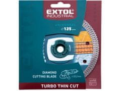 EXTOL Industrial kotouč diamantový řezný, turbo Thin Cut, suché i mokré řezání, 125x22,2x1,5mm