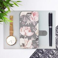 Mobiwear Flipové pouzdro na mobil Samsung Galaxy A20e - MX06S Květy na šedém pozadí
