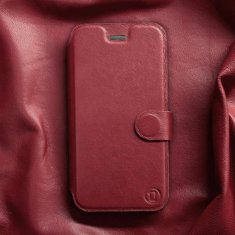 Mobiwear Flipové pouzdro na mobil Samsung Galaxy A20S - Tmavě červené - kožené - L_DRS Dark Red Leather