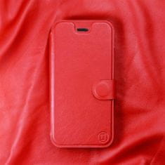 Mobiwear Luxusní flip pouzdro na mobil Samsung Galaxy A12 - Červené - kožené - L_RDS Red Leather
