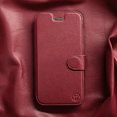Mobiwear Luxusní flip pouzdro na mobil Samsung Galaxy J3 2017 - Tmavě červené - kožené - L_DRS Dark Red Leather