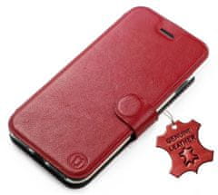 Mobiwear Luxusní flip pouzdro na mobil Samsung Galaxy A40 - Tmavě červené - kožené - L_DRS Dark Red Leather