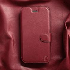 Mobiwear Luxusní kožené flip pouzdro na mobil Samsung Galaxy A22 5G - Tmavě červené - L_DRS Dark Red Leather