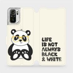 Mobiwear Flipové pouzdro na mobil Xiaomi Redmi Note 10S - M041S Panda - life is not always black and white