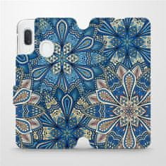 Mobiwear Flipové pouzdro na mobil Samsung Galaxy A20e - V108P Modré mandala květy