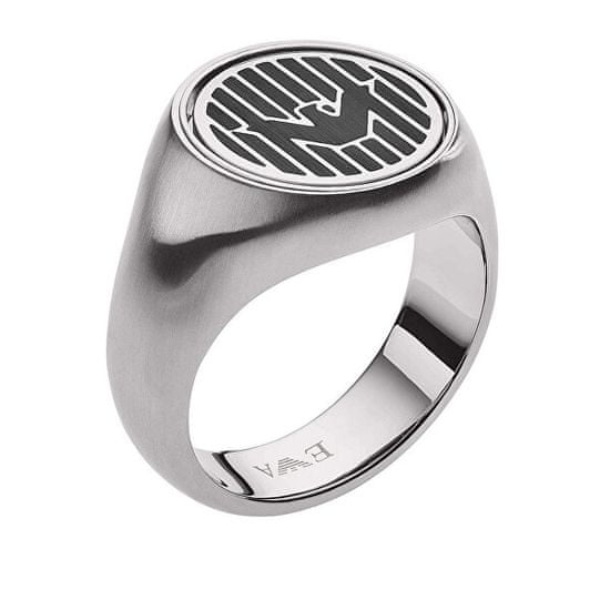 Emporio Armani Luxusní ocelový prsten s onyxem EGS2727040